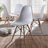 Baxton Studio Sydnea Mid-Century White Acrylic Brown Wood Finished Dining Chair, PK4 146-8791